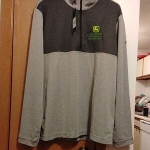 John Deere Men's Two-Tone Gray Sweatshirt